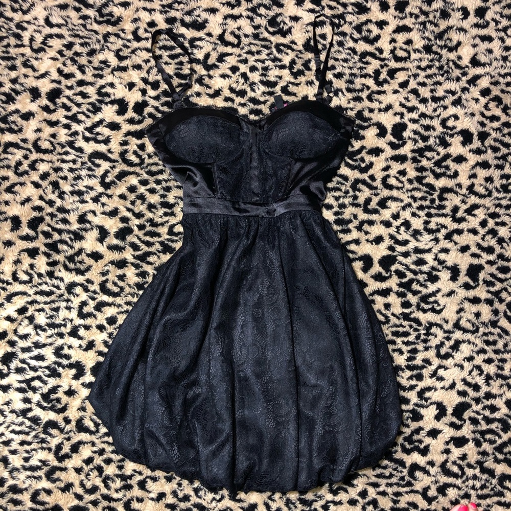 bebe black poof dress! Size small